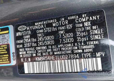 2020 Hyundai Palisade Limited from USA, damaged, VIN KM8R54HE1LU027894